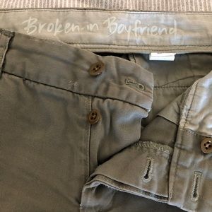 J.Crew broken-in boyfriend chino, olive green